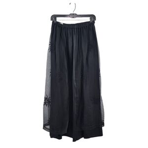 Krista Larson Women's 100% Silk Floral Lace Beaded Maxi Skirt - OS